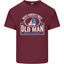 An Old Man With a Boat Sailor Sailing Funny Mens Cotton T-Shirt Tee Top Maroon