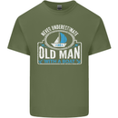 An Old Man With a Boat Sailor Sailing Funny Mens Cotton T-Shirt Tee Top Military Green