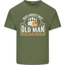An Old Man With a Bowling Ball 10 Pin Mens Cotton T-Shirt Tee Top Military Green