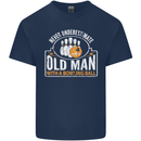 An Old Man With a Bowling Ball 10 Pin Mens Cotton T-Shirt Tee Top Navy Blue