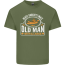 An Old Man With a Canoe Canoeing Funny Mens Cotton T-Shirt Tee Top Military Green