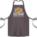 An Old Man With a Cricket Bat Cricketer Cotton Apron 100% Organic Dark Grey