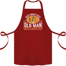 An Old Man With a Cricket Bat Cricketer Cotton Apron 100% Organic Maroon
