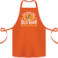 An Old Man With a Cricket Bat Cricketer Cotton Apron 100% Organic Orange