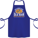 An Old Man With a Cricket Bat Cricketer Cotton Apron 100% Organic Royal Blue