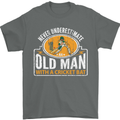 An Old Man With a Cricket Bat Cricketer Mens T-Shirt Cotton Gildan Charcoal
