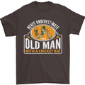 An Old Man With a Cricket Bat Cricketer Mens T-Shirt Cotton Gildan Dark Chocolate
