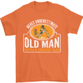 An Old Man With a Cricket Bat Cricketer Mens T-Shirt Cotton Gildan Orange