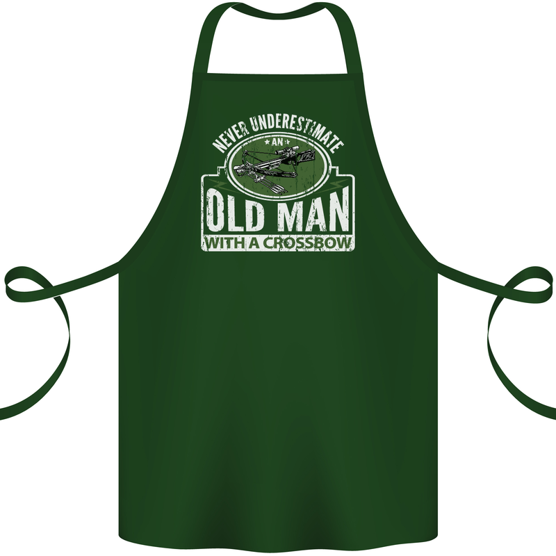 An Old Man With a Crossbow Funny Cotton Apron 100% Organic Forest Green