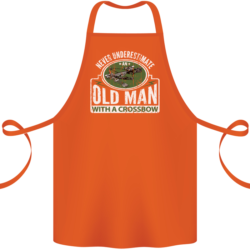 An Old Man With a Crossbow Funny Cotton Apron 100% Organic Orange