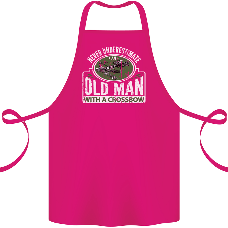 An Old Man With a Crossbow Funny Cotton Apron 100% Organic Pink