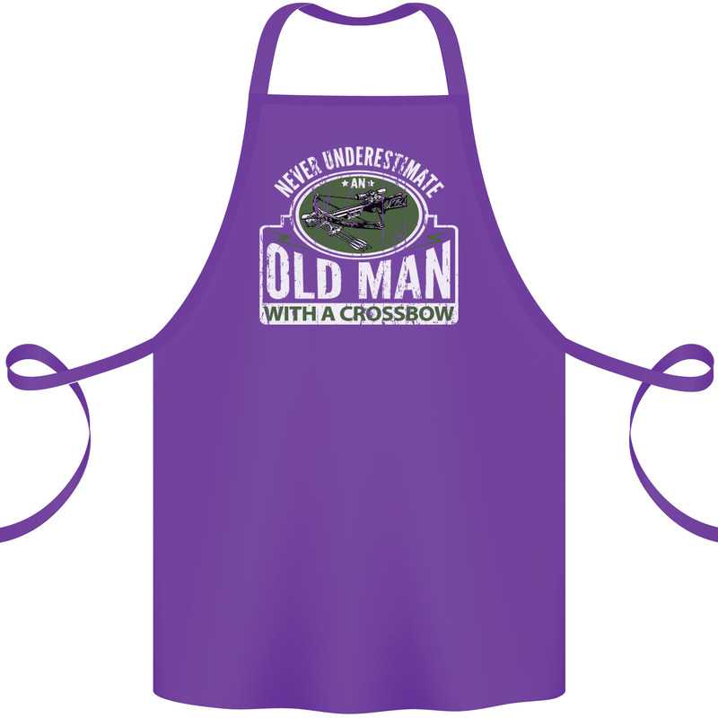 An Old Man With a Crossbow Funny Cotton Apron 100% Organic Purple