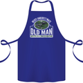 An Old Man With a Crossbow Funny Cotton Apron 100% Organic Royal Blue