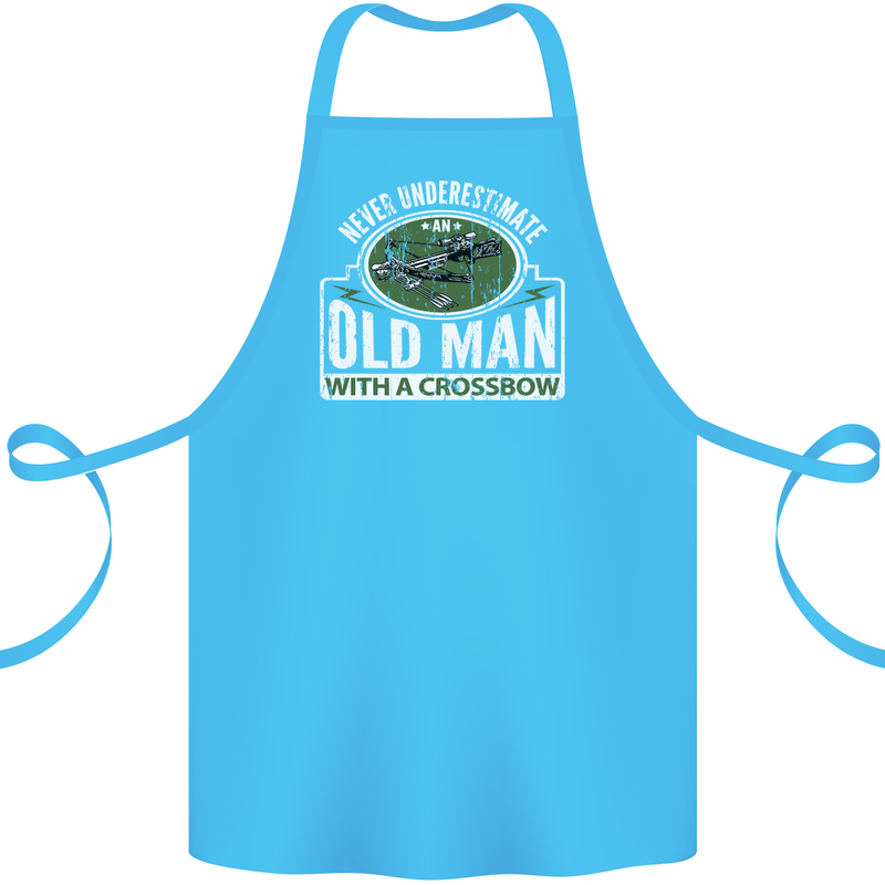 An Old Man With a Crossbow Funny Cotton Apron 100% Organic Turquoise