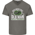 An Old Man With a Crossbow Funny Mens V-Neck Cotton T-Shirt Charcoal