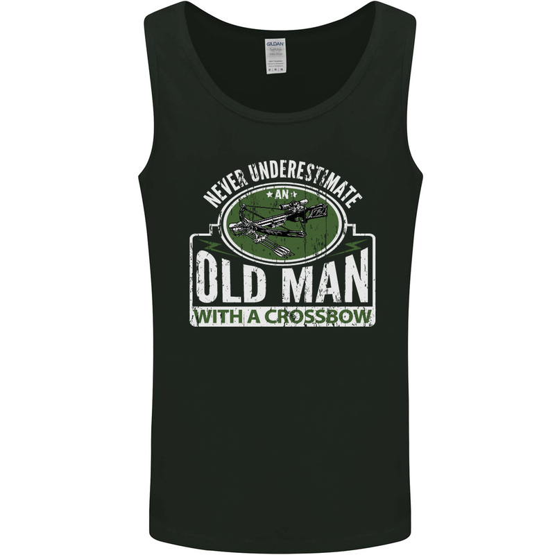 An Old Man With a Crossbow Funny Mens Vest Tank Top Black
