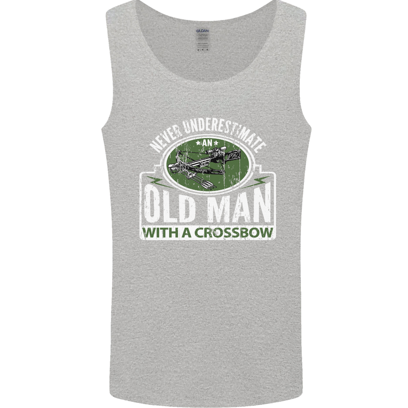 An Old Man With a Crossbow Funny Mens Vest Tank Top Sports Grey