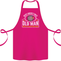 An Old Man With a Dart Board Funny Player Cotton Apron 100% Organic Pink