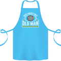 An Old Man With a Dart Board Funny Player Cotton Apron 100% Organic Turquoise