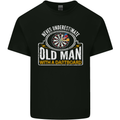 An Old Man With a Dart Board Funny Player Mens Cotton T-Shirt Tee Top Black