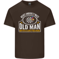 An Old Man With a Dart Board Funny Player Mens Cotton T-Shirt Tee Top Dark Chocolate