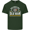 An Old Man With a Dart Board Funny Player Mens Cotton T-Shirt Tee Top Forest Green