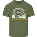 An Old Man With a Dart Board Funny Player Mens Cotton T-Shirt Tee Top Military Green