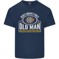 An Old Man With a Dart Board Funny Player Mens Cotton T-Shirt Tee Top Navy Blue