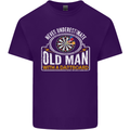 An Old Man With a Dart Board Funny Player Mens Cotton T-Shirt Tee Top Purple