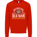 An Old Man With a Dart Board Funny Player Mens Sweatshirt Jumper Bright Red