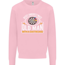 An Old Man With a Dart Board Funny Player Mens Sweatshirt Jumper Light Pink