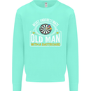 An Old Man With a Dart Board Funny Player Mens Sweatshirt Jumper Peppermint