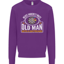 An Old Man With a Dart Board Funny Player Mens Sweatshirt Jumper Purple