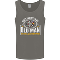 An Old Man With a Dart Board Funny Player Mens Vest Tank Top Charcoal