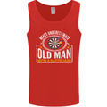 An Old Man With a Dart Board Funny Player Mens Vest Tank Top Red