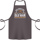 An Old Man With a Fishing Rod Fisherman Cotton Apron 100% Organic Dark Grey