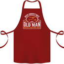 An Old Man With a Fishing Rod Fisherman Cotton Apron 100% Organic Maroon