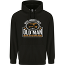 An Old Man With a Fishing Rod Fisherman Mens 80% Cotton Hoodie Black