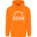 An Old Man With a Fishing Rod Fisherman Mens 80% Cotton Hoodie Orange