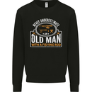 An Old Man With a Fishing Rod Fisherman Mens Sweatshirt Jumper Black