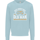 An Old Man With a Fishing Rod Fisherman Mens Sweatshirt Jumper Light Blue
