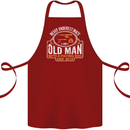 An Old Man With a Fishing Rod & Beer Funny Cotton Apron 100% Organic Maroon