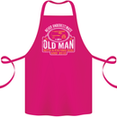 An Old Man With a Fishing Rod & Beer Funny Cotton Apron 100% Organic Pink