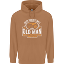 An Old Man With a Fishing Rod & Beer Funny Mens 80% Cotton Hoodie Caramel Latte