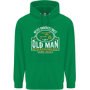 An Old Man With a Fishing Rod & Beer Funny Mens 80% Cotton Hoodie Irish Green