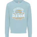 An Old Man With a Fishing Rod & Beer Funny Mens Sweatshirt Jumper Light Blue
