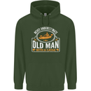 An Old Man With a Kayak Kayaking Funny Mens 80% Cotton Hoodie Forest Green