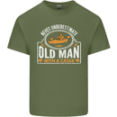 An Old Man With a Kayak Kayaking Funny Mens Cotton T-Shirt Tee Top Military Green