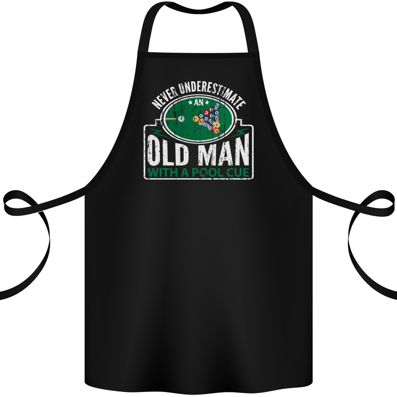 An Old Man With a Pool Cue Player Funny Cotton Apron 100% Organic Black