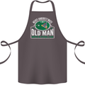 An Old Man With a Pool Cue Player Funny Cotton Apron 100% Organic Dark Grey